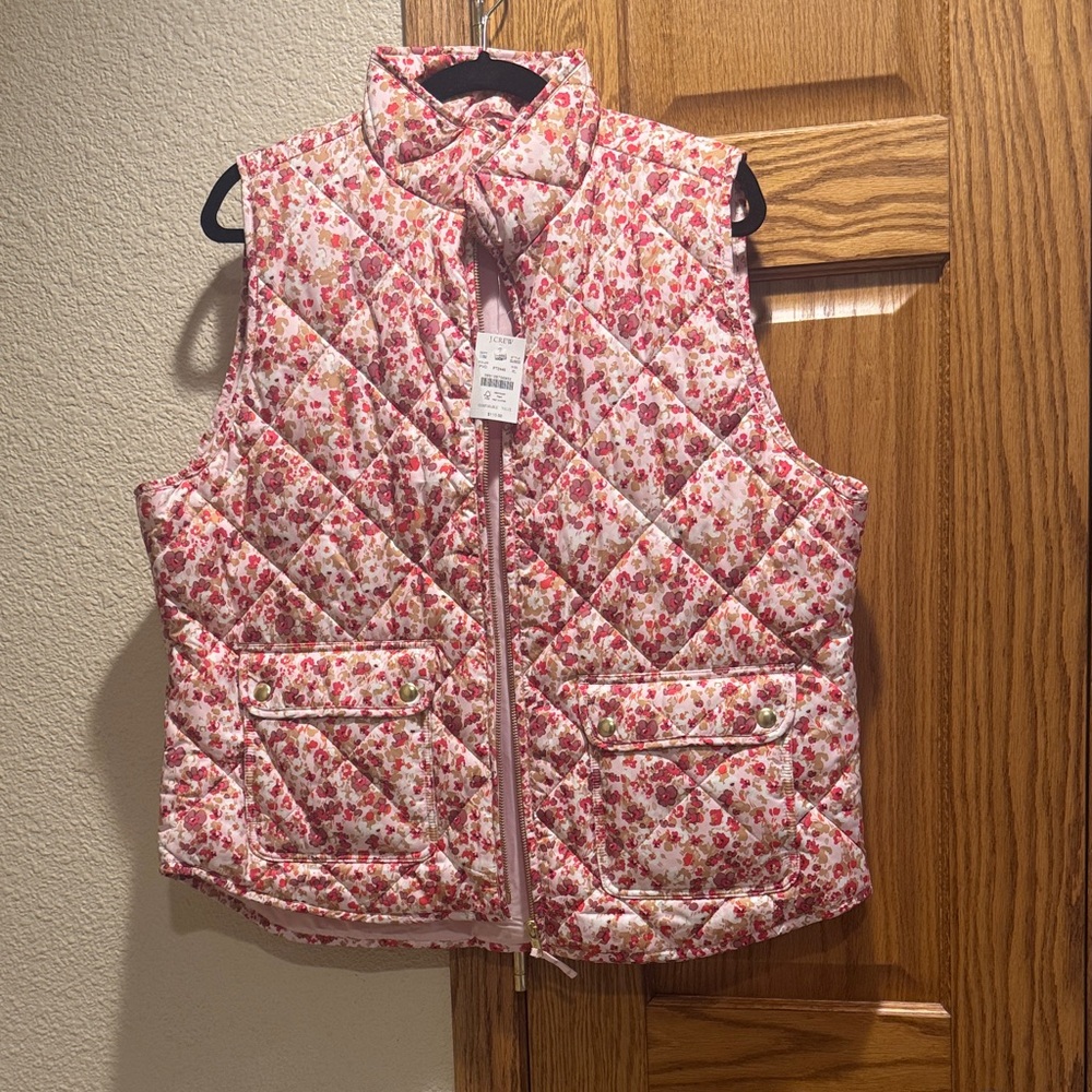 Floral Pink Quilted Vest